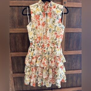 1.STATE Floral Sundress in Cream, Coral & Yellow